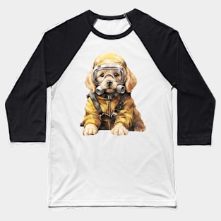 Golden Retriever Dog Wearing Gas Mask Baseball T-Shirt